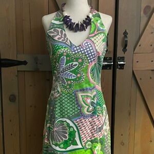 Vibrant “One of a Kind” Halter Dress